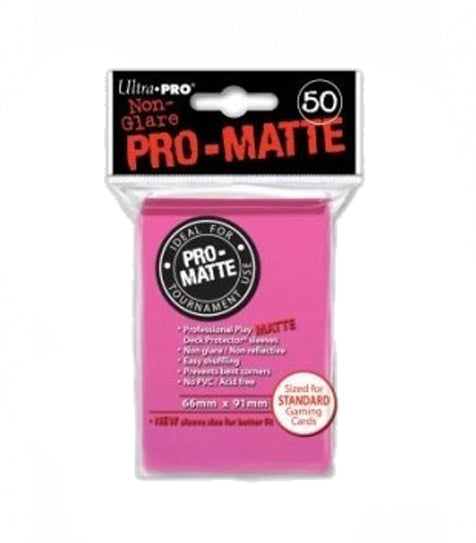 Fundas Standard Pro Matte Ultra Pro Color Rosa Brillante - Paquete de 50
